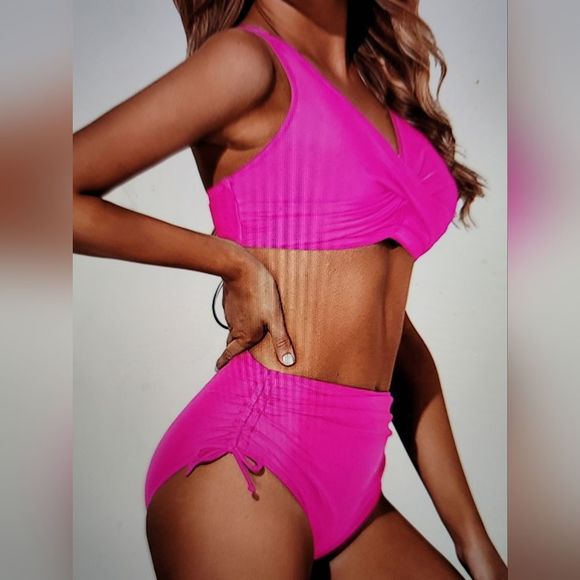 NWT SUPER HOT WRAP PUSH UP TUE BACK TOP SIDE ADJUST BOTTOM BOY SHORT HIGH LEG - Picture 6 of 12